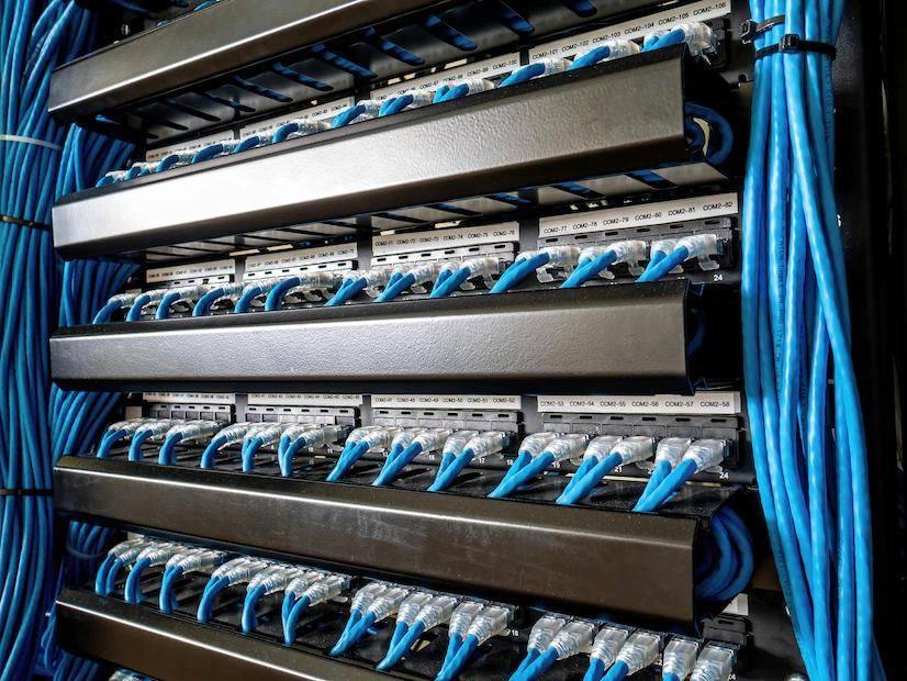 Organized network cabling in a secure technology environment